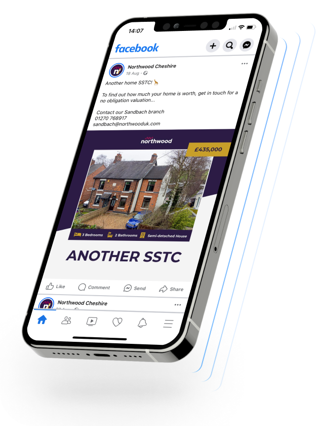 Property video post playing on Facebook — Northwood Cheshire