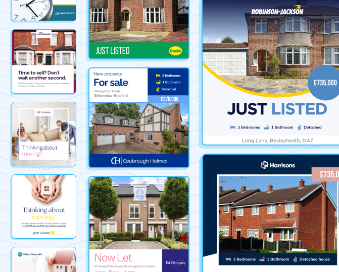 Property listing templates — Just Listed, For Sale, Sold and more